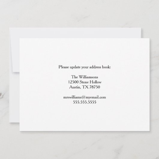 新しいホームアドレス美しい虹の写真の移動 案内状 (裏面)