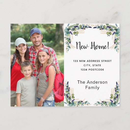 新しいホームアドレスeucalyptus写真 ポストカード (正面)