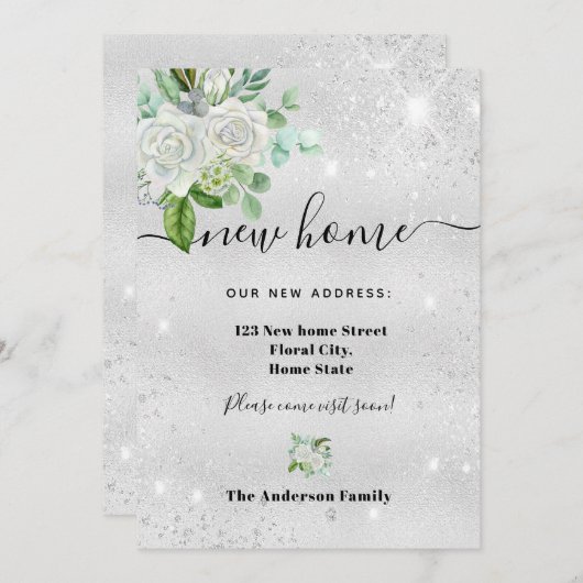 新しいホームアドレスsilverフローラ 案内状 (正面/裏面)