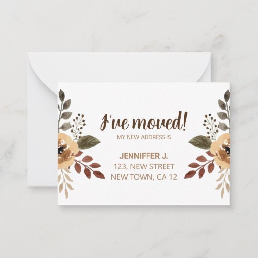 新しいホームアナウンスメントカードを移動した植物学 ノートカード (正面)