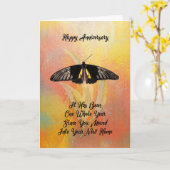 新しいホームアニバーサリーオレンジと蝶 カード (黄色い花)