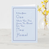 新しいホームアニバーサリーカード、ライトブルー カード (黄色い花)