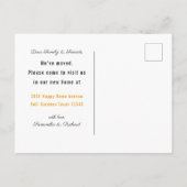 新しいホームイエロー水色フローラ引っ越しました   案内ポストカード (裏面)