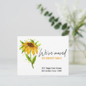 新しいホームイエロー水色フローラ引っ越しました   案内ポストカード (スタンド正面)