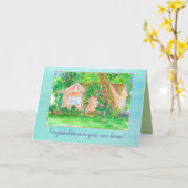 新しいホームウォーターカラーおめでとうございます カード (黄色い花)