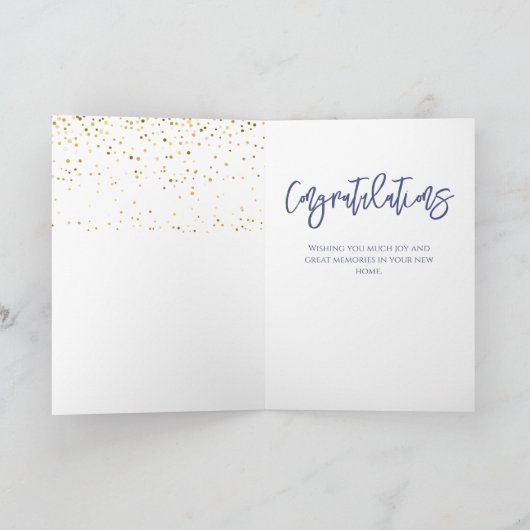 新しいホームウォーターカラーおめでとうございます カード (内部)