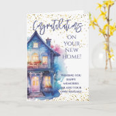 新しいホームウォーターカラーおめでとうございます カード (黄色い花)