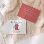 新しいホームウォーターカラーのフロントドアの移動告知 サンキューカード