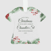 新しいホームウォーターカラーの初めてのクリスマス オーナメント (裏面)