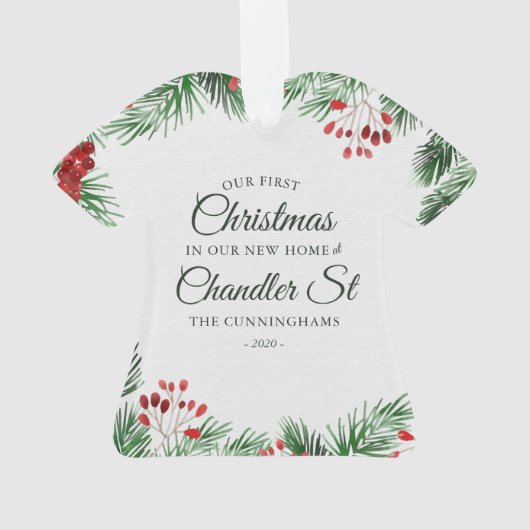 新しいホームウォーターカラーの初めてのクリスマス オーナメント (裏面)