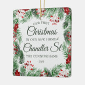 新しいホームウォーターカラーの初めてのクリスマス セラミックオーナメント (左)