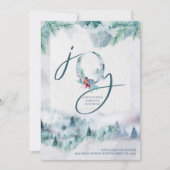 新しいホームウォーターカラーの霧の森の動きから喜び 案内状 (正面)