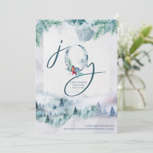 新しいホームウォーターカラーの霧の森の動きから喜び 案内状 (スタンド正面)