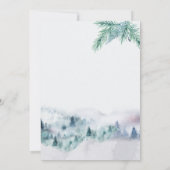 新しいホームウォーターカラーの霧の森の動きから喜び 案内状 (裏面)