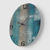 新しいホームウォールルームタイムズキュートブルーズグレーフェード ラージ壁時計 (傾斜)