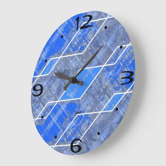 新しいホームウォールルームタイムズブルーシェード抽象芸術 ラージ壁時計 (傾斜)