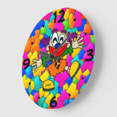 新しいホームウォールルームタイムピースカラフルピエロキッズ ラージ壁時計 (傾斜)