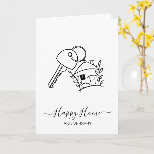 新しいホームエステート実在エージェントカーの記念日 カード (黄色い花)