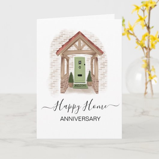 新しいホームエステート実在エージェントカーの記念日 カード (黄色い花)