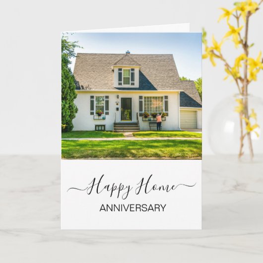 新しいホームエステート実在エージェントカーの記念日 カード (黄色い花)