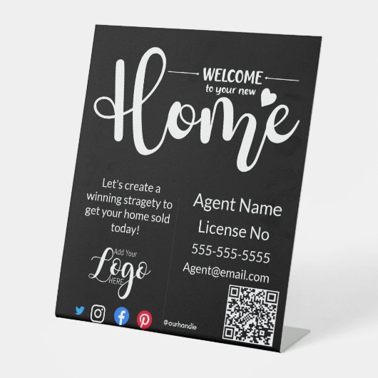 新しいホームエステート実在オープンハウスへようこそ 台座サイン (正面)