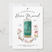 新しいホームエメラルドウォーターカラードアワイルドフラワーフローラ 案内状 (正面)