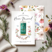 新しいホームエメラルドウォーターカラードアワイルドフラワーフローラ 案内状