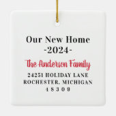 新しいホームエレガントカスタムアドレス写真 セラミックオーナメント (裏面)