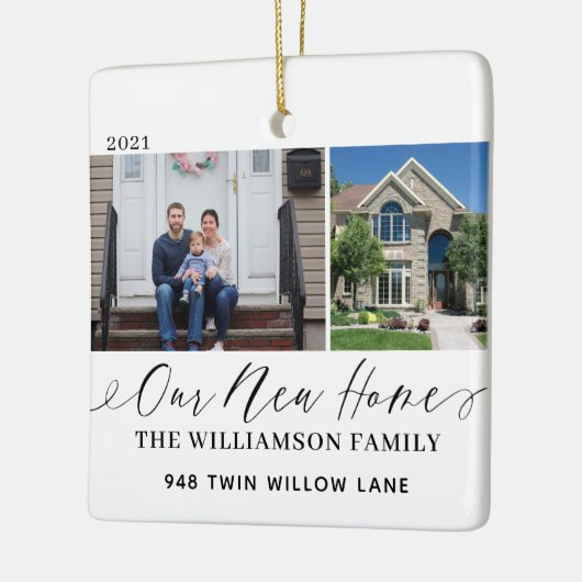 新しいホームエレガントスクリプミニマルト2枚の写真 セラミックオーナメント (左)