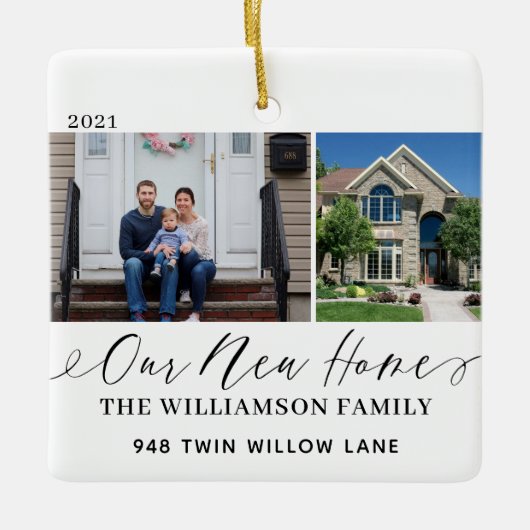 新しいホームエレガントスクリプミニマルト2枚の写真 セラミックオーナメント (正面)