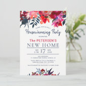 新しいホームエレガントフローラ引っ越し祝いパーティーパーティー招待状 (スタンド正面)