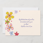 新しいホームオーナーズビッグ花おめでとうメッセージカード 招待状 (裏面)