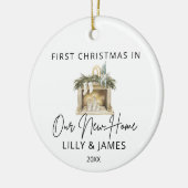 新しいホームオーナーファミリーの初めてのクリスマス セラミックオーナメント (左)