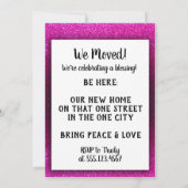 新しいホームオーナー引っ越しました引っ越し祝いパーティーグリッター 招待状 (裏面)