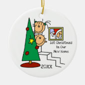 新しいホームカザーンでクリスマス1回目のパーソナライズされたクリスマス セラミックオーナメント (正面)