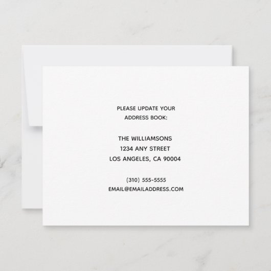 新しいホームカスタムの写真のアドレスの変更 案内状 (裏面)