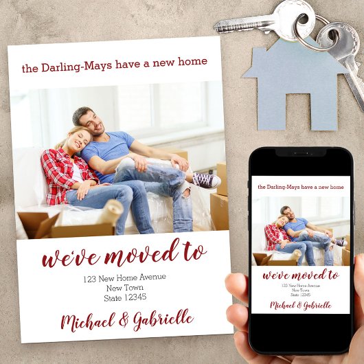 新しいホームカスタムの写真引っ越しましたから新しいアドレスへ 案内状