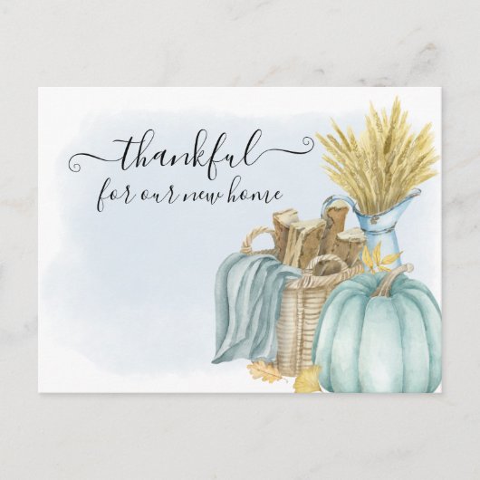. .新しいホームカボチャ素朴の動きに感謝 案内ポストカード (正面)