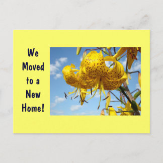 新しいホームカードに移動された新しいアドレスポストカード 案内ポストカード