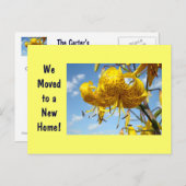 新しいホームカードに移動された新しいアドレスポストカード 案内ポストカード (正面/裏面)