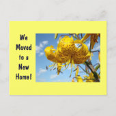 新しいホームカードに移動された新しいアドレスポストカード 案内ポストカード (正面)