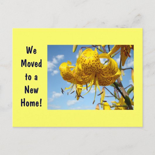 新しいホームカードに移動された新しいアドレスポストカード 案内ポストカード (正面)
