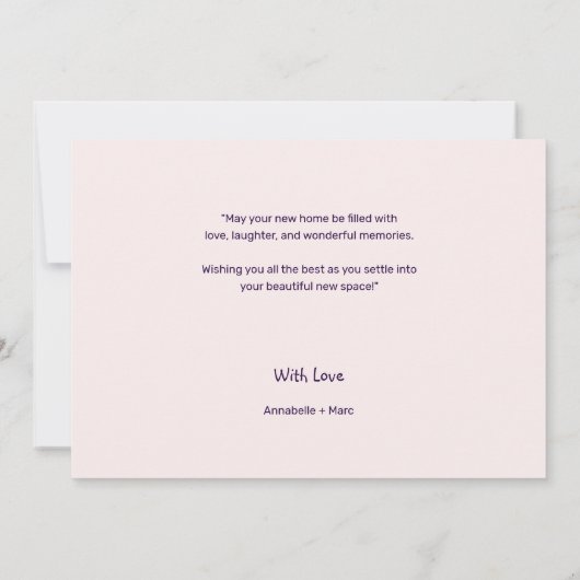 新しいホームカードのミニマルおめでとう 招待状 (裏面)