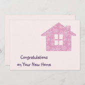 新しいホームカードのミニマルおめでとう 招待状 (正面/裏面)