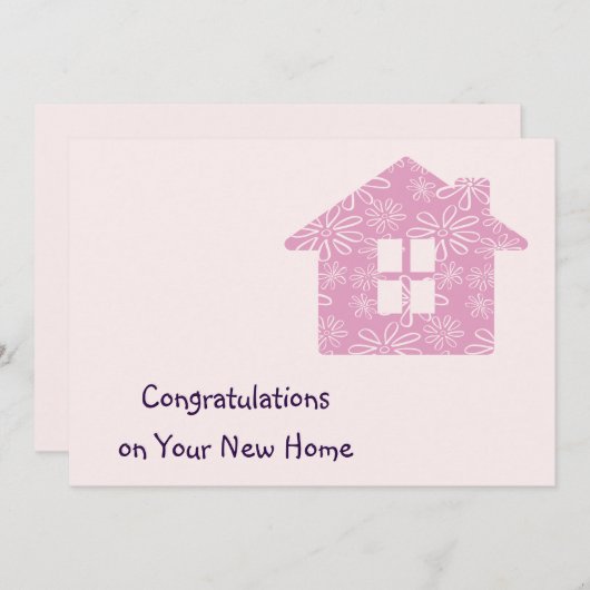 新しいホームカードのミニマルおめでとう 招待状 (正面/裏面)