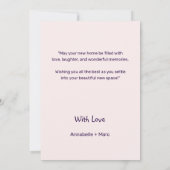 新しいホームカードのミニマルおめでとう 招待状 (裏面)