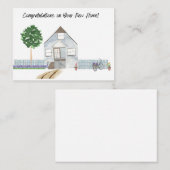 新しいホームカードの水彩画おめでとうございます ノートカード (正面/裏面)