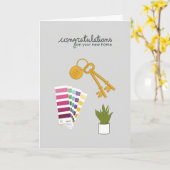 新しいホームカードの購入おめでとう カード (黄色い花)