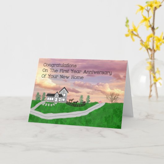 . .新しいホームカード1周年記念 カード (黄色い花)