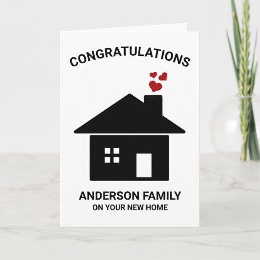 新しいホームカーパーソナライズされたド、引っ越し祝いパーティーカード カード (正面)